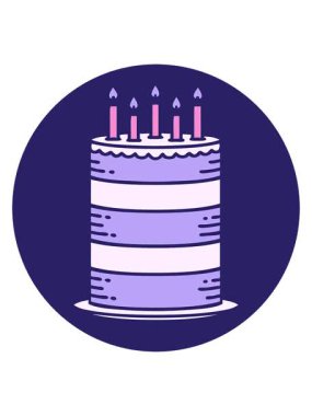 Doğum günü pastasının karalamalarının hareketli animasyonu