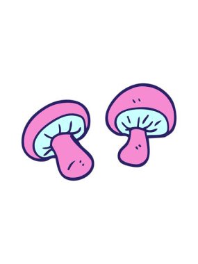 karikatür mantarlarının animasyonunu bob ve duraklat