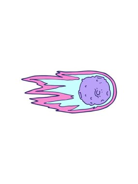 Çizgi film kuyruklu yıldızının hareketli animasyonu