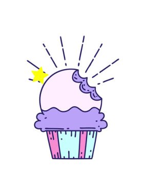 Parıldayan yıldızlar, geleneksel dövmeli kekin çiziminin animasyonunu etkiler.