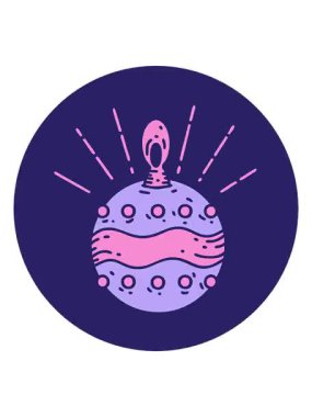 Dövme stili bir Noel süslemesinin titreyen hareketli animasyonu