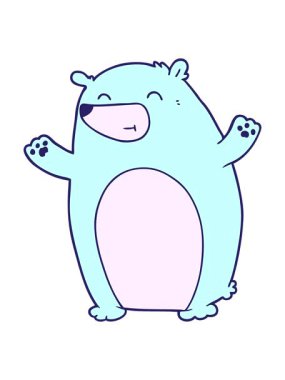 Mutlu kutup ayısı karakterinin parlak ışık efekti