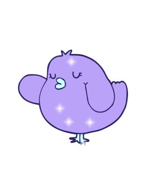 Parıltı efekti el çizimi kuş çizgi filmi