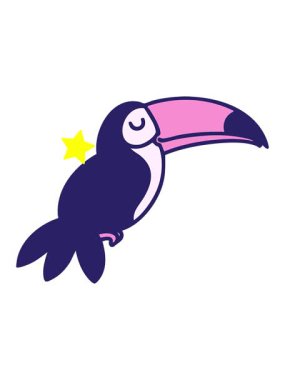 Parıldayan yıldızlar Brezilya Tukan kültür ikonu çiziminin animasyonunu etkiler