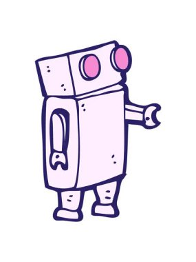 Çizgi film cyborg görüntüsünün hareketli animasyonu