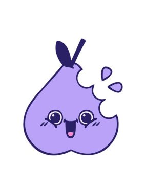 basınçlı yeşil armut tasarımı sevimli çizgi film animasyonu