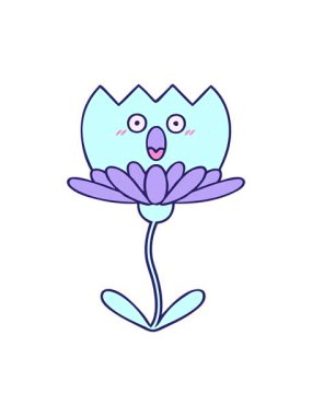 Nilüfer çiçeğinin çizgi filminin basınçlı animasyonu