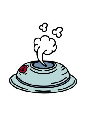 Buharı tüten Japon yemeklerinin titreşimli animasyonu