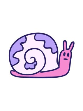 El hareketlerinin titreşimli animasyonu çizilmiş tuhaf çizgi film salyangozu