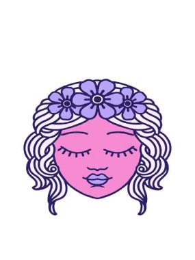 İkonik dövme tarzının hareketli animasyonu. Bakirelerin yüzü.