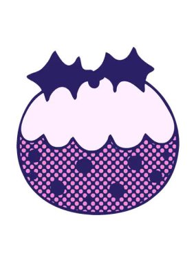 Çizgi roman stili tuhaf noel pudinginin animasyonunu pikselleştir