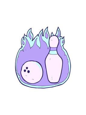 Ateşli 10 lobutlu bowling sembolünün dikkat çekici animasyonu