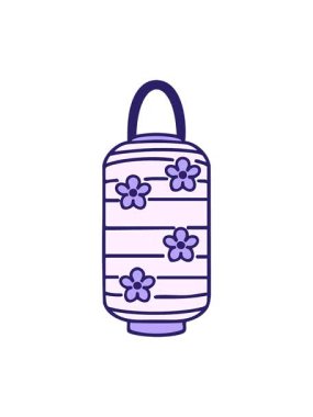 Japon kağıt fenerinin çiçek desenli dizaynlı basınçlı animasyonu