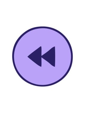 Bir geri sarma düğmesinin sevimli çizgi filminin basınçlı canlandırması