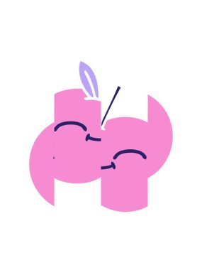 Düz renkli çizgi film elmasının bölünmüş hareket animasyonu