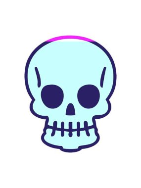 el çizimi kafatası karikatürünün animasyonunu çalıştır