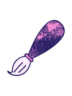 Boya fırçasının eski grunge desenli çizgi filminin hareketli animasyonu