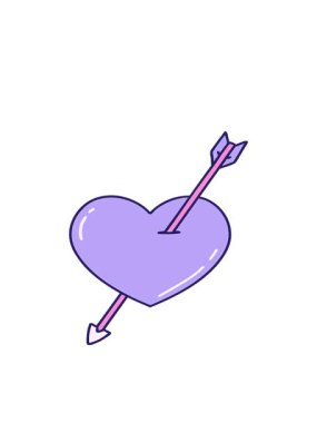 ok ve kalp tasarımının ikonik dövme tarzının hareketli animasyonu