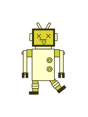 Robot tasarımının sevimli çizgi filminin renk animasyonu değişiyor