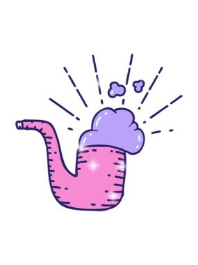 Geleneksel dövme stili sigara piposunun çizgi filminin ışıltı etkisi