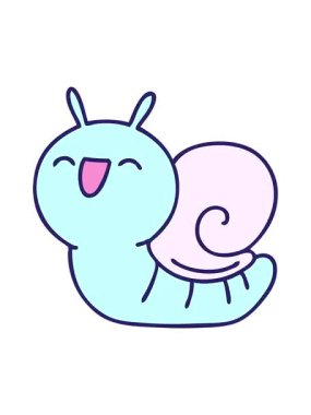 Tatlı bir salyangozun titreyen hareketli çizgi filmi.