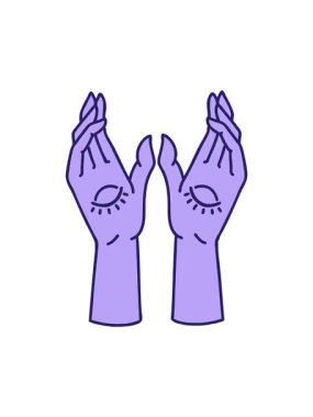 Dövmenin hareketli animasyonu geleneksel mistik eller stilinde