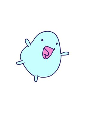 Çizgi film animasyonu kawaii sevimli mutlu fasulye.