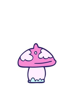 Çizgi film mantar tasarımının zıplama hareketi animasyonu