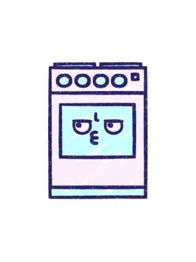 Bir fırın tebeşir çiziminin canlandırmasını bob ve duraklat