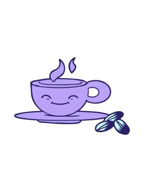 Karikatür espresso fincanının titreşimli animasyonu