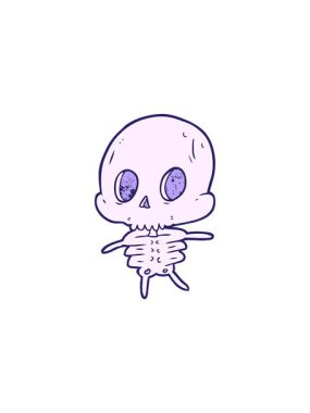 Çizgi film iskeletinin satış animasyonu