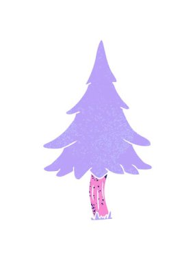 Ormanlık çam ağaçlarının çizilmiş eski çizgi film karalamalarının animasyonunu bob ve duraklat