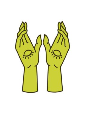 Geleneksel mistik eller tarzında dövmenin renk animasyonu