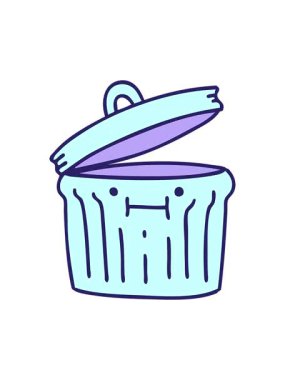 Metal bir çöp tenekesinin hareketli animasyonu.