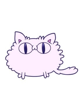 Çizgi film kedisinin eğlenceli tasarımının hareketli animasyonu