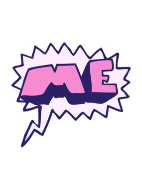 Freehand çizilmiş konuşma baloncuğu ME sembolünün titreşimli animasyonu