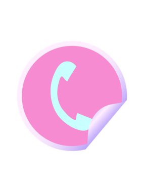 Bir telefon ahizesinin dairesel kabuk soyma çıkartmasının hareketli animasyonu