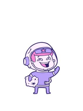 Gülen astronot çizgi filminin animasyonunu genişletiyorum.