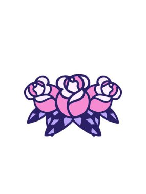 Yanıp sönen radyal çizgiler geleneksel bir çiçek buketi şeklinde dövme animasyonu