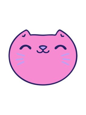 Mutlu kedi suratlı çizgi filmin hareketli animasyonu