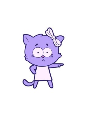 Çizgi film kedisinin eğlenceli tasarımının basınçlı animasyonu