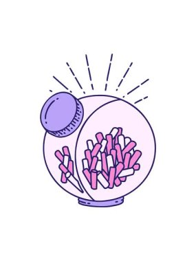 Geleneksel dövme şeklindeki şeker kavanozunun bir çiziminin hareketli canlandırması