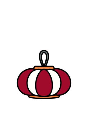 Asılı geleneksel Japon fenerinin animasyonunu genişletiyor.