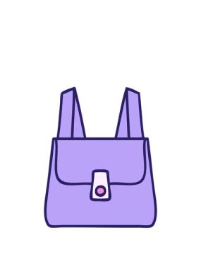 Yeşil bir çantanın sevimli çizgi filmlerinin animasyonunu sergiliyor.