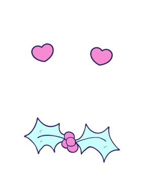 Karikatür karalamalarının dönen kalpleri.