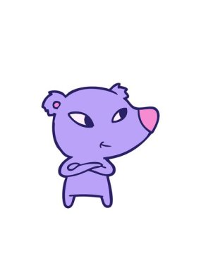 Bir çizgi film ayısının yanıp sönen radyal çizgileri.