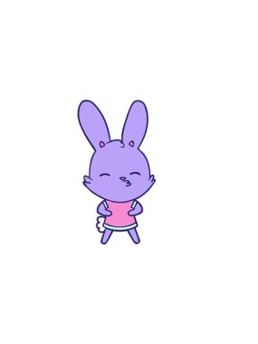 Meraklı tavşan çizgi filminin yatay titreşimli animasyonu