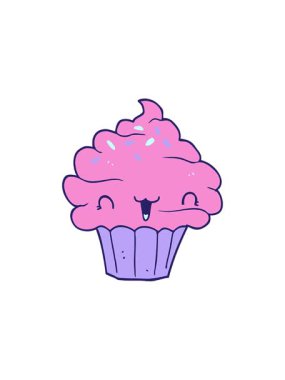 Sevimli karikatür şekerli kekin radyoaktif parlak animasyonu