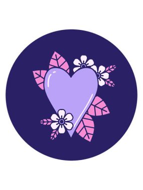 Çember kalp dövmesi dizaynının titreşimli animasyonu