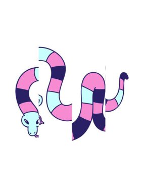 Garip çizgi film yılanının bölme hareketi